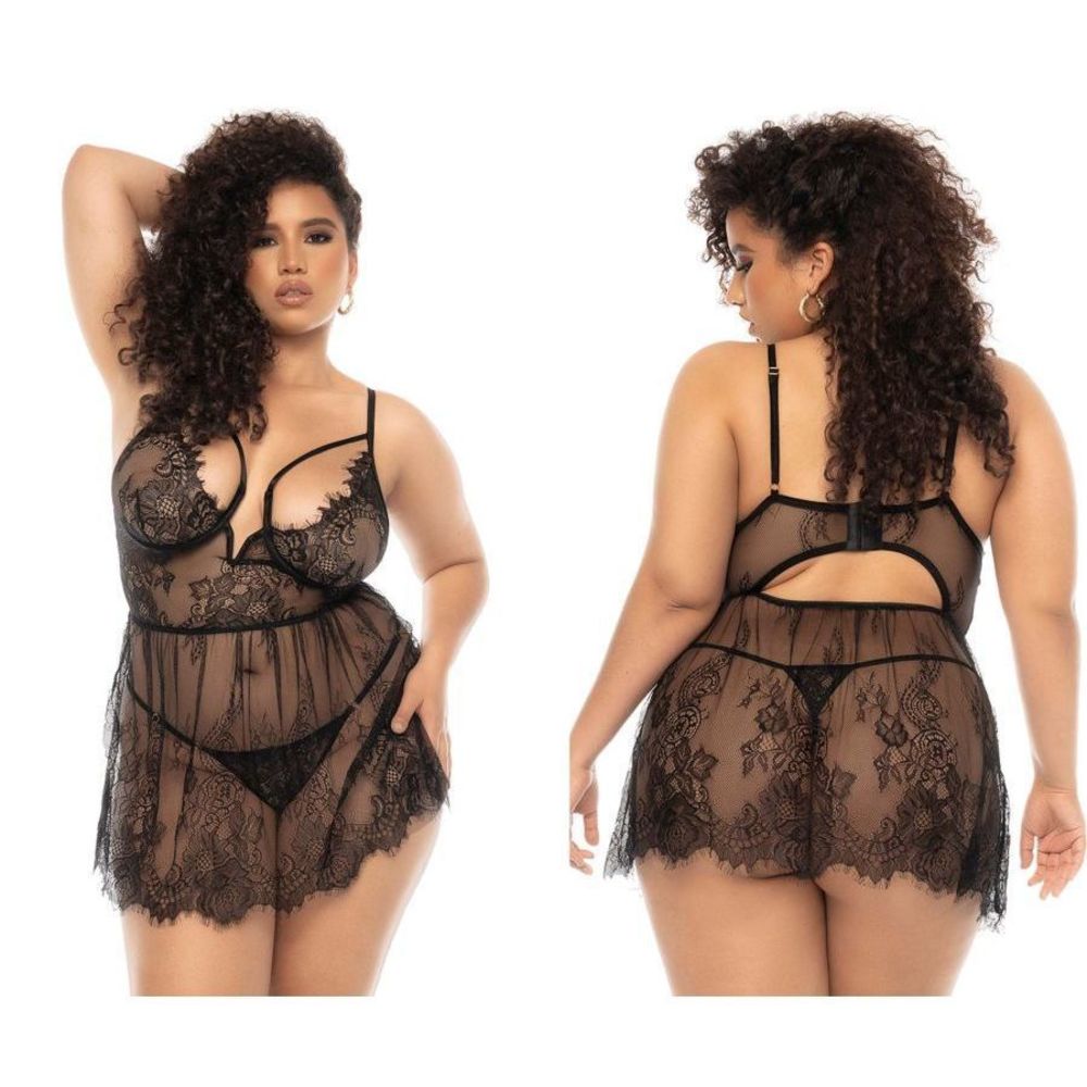 Mapale 7550X Selma Babydoll Plus Color Black